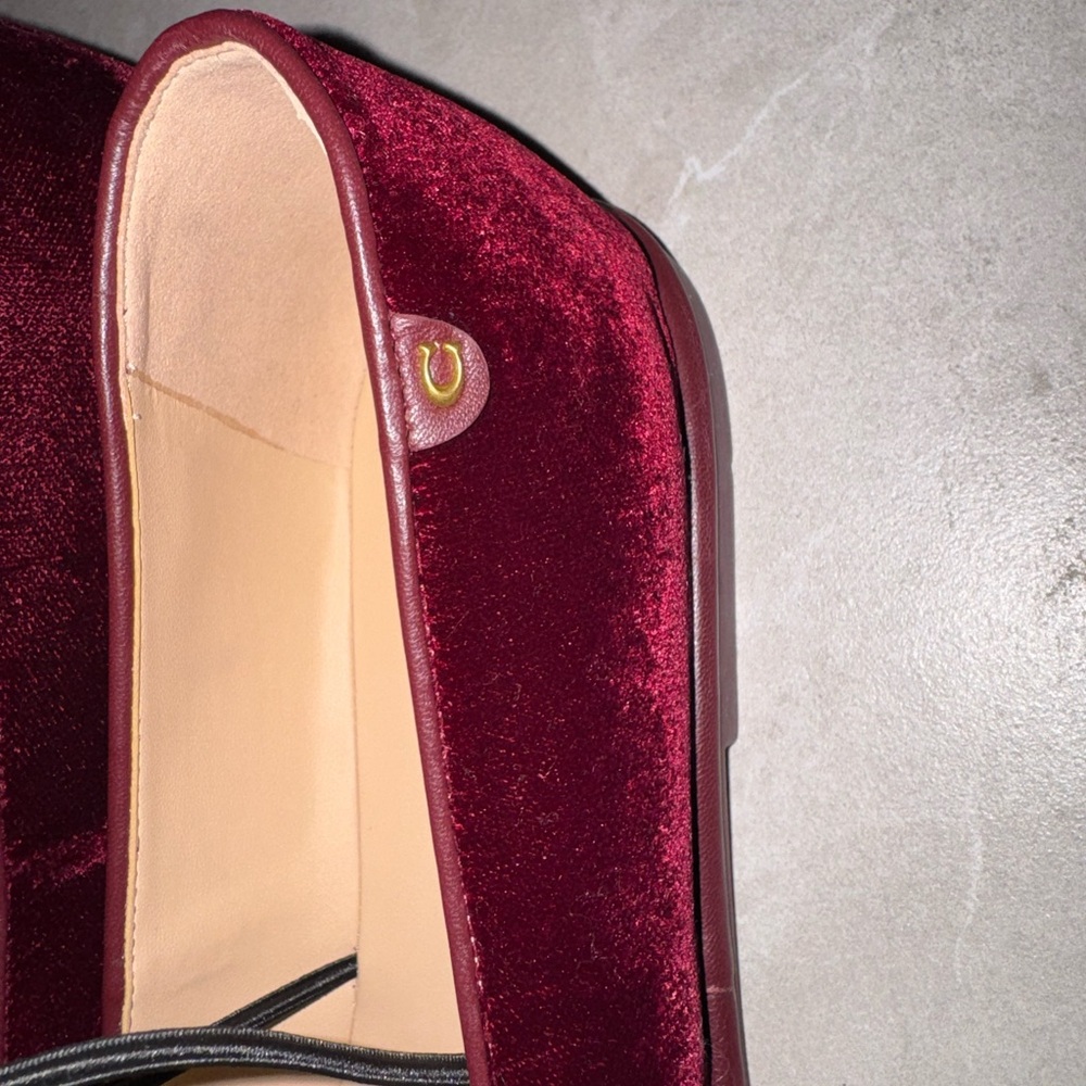 Coach Burgundy velvet Emilia Mary Jane Ballet Flats NWOB - Picture 6 of 8